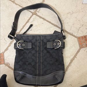 Coach Black Monogram Shoulder Bag